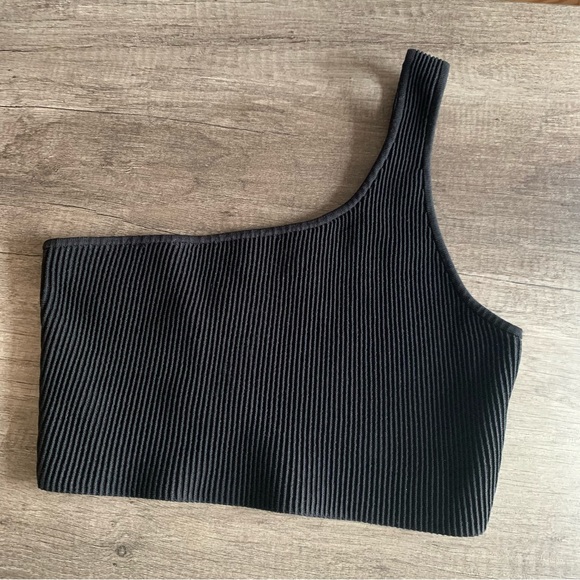 Aritzia Babaton Sculpt Knit One-Shoulder Cropped Tank size L - Picture 4 of 6